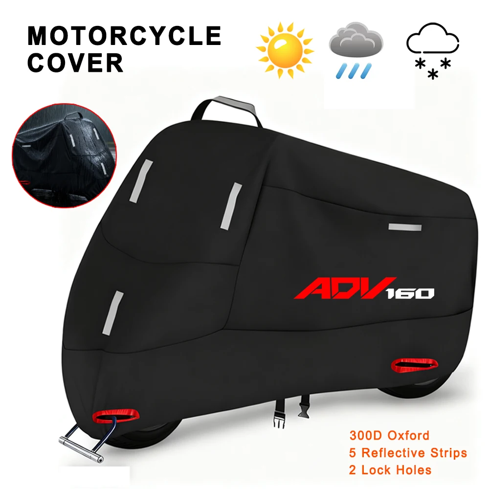 Motorcycle Cover 300D Oxford Waterproof Outdoor Indoor Protective Snow Dust UV Protection for ADV 160 ADV160 adv160