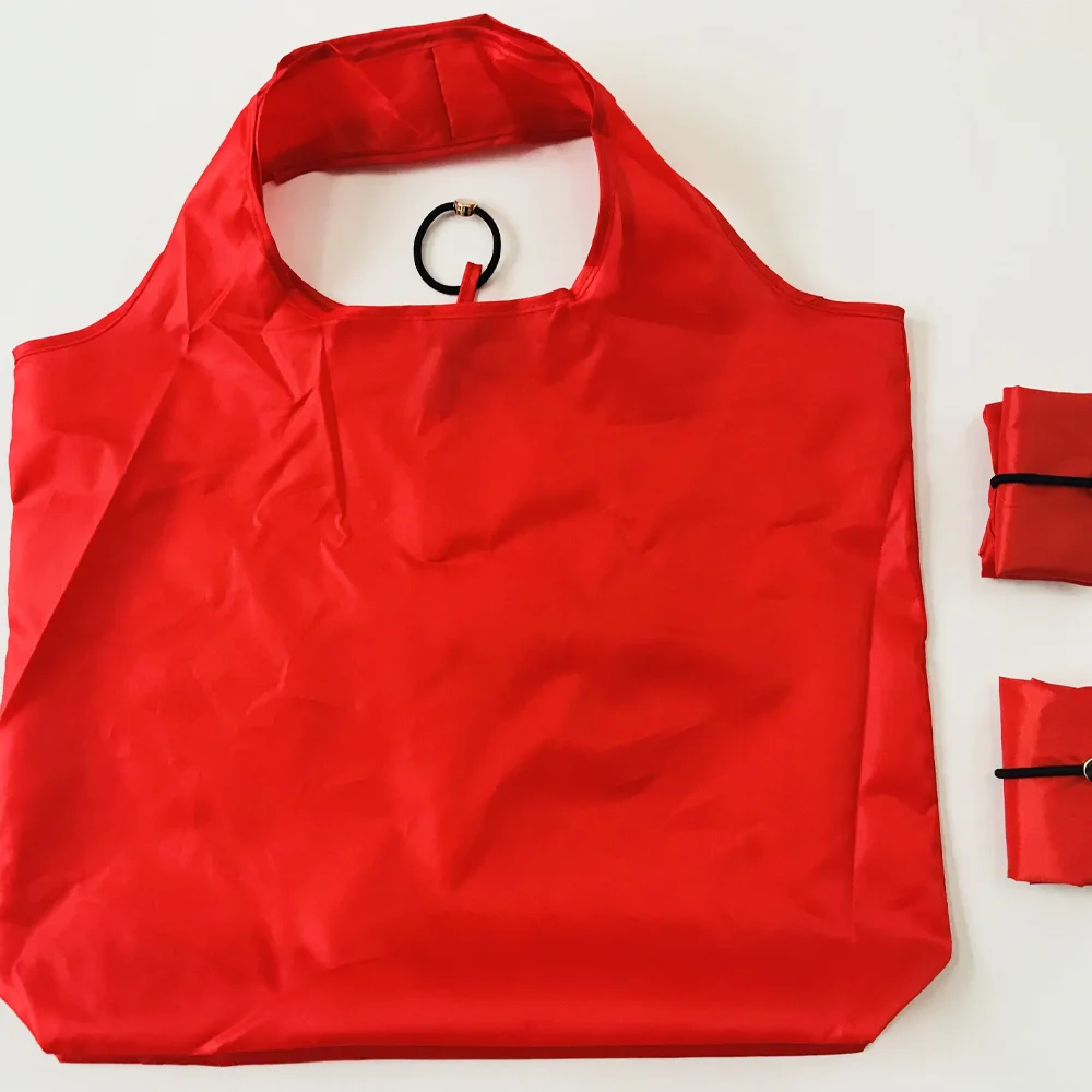 

Colorful Compact Roll up Tote Bag Recycled Eco Polyester Custom Shopper Bag Multi-functional Durable Trendy Storage Tote Bag