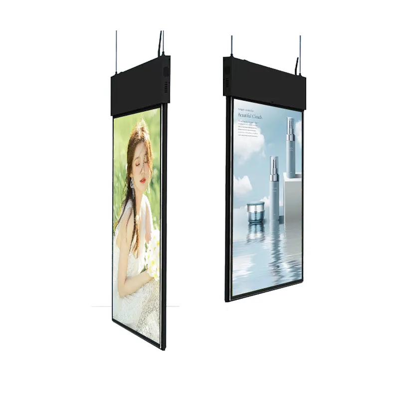 شاشة Oled شفافة 43/55 بوصة لافتات رقمية داخلية نافذة عرض أندرويد 4K مواجهة معدات إعلانية عالية السطوع