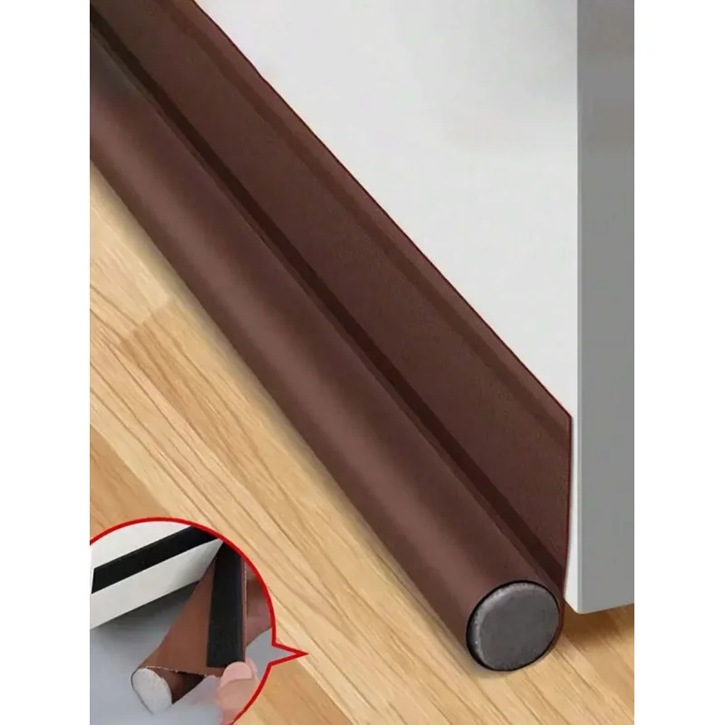 

1pcs Plain Door Sealing Strip Baby Room Sound Insulation And Dustproof Sealing Strip Curry Leather Single Side