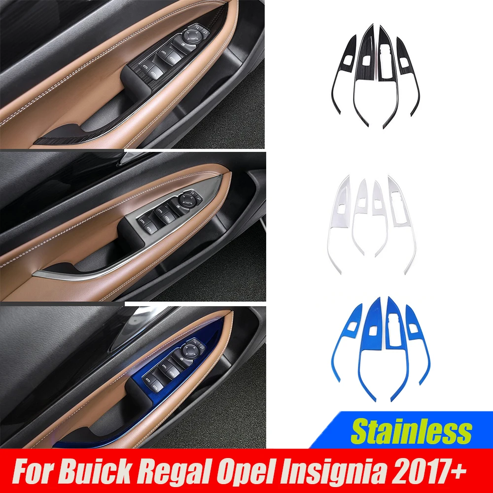 

FOR Buick Regal Opel Insignia 2017 2018 19 2020 accessories LHD Door Window glass Lift Control Switch Panel cover trim Stainless