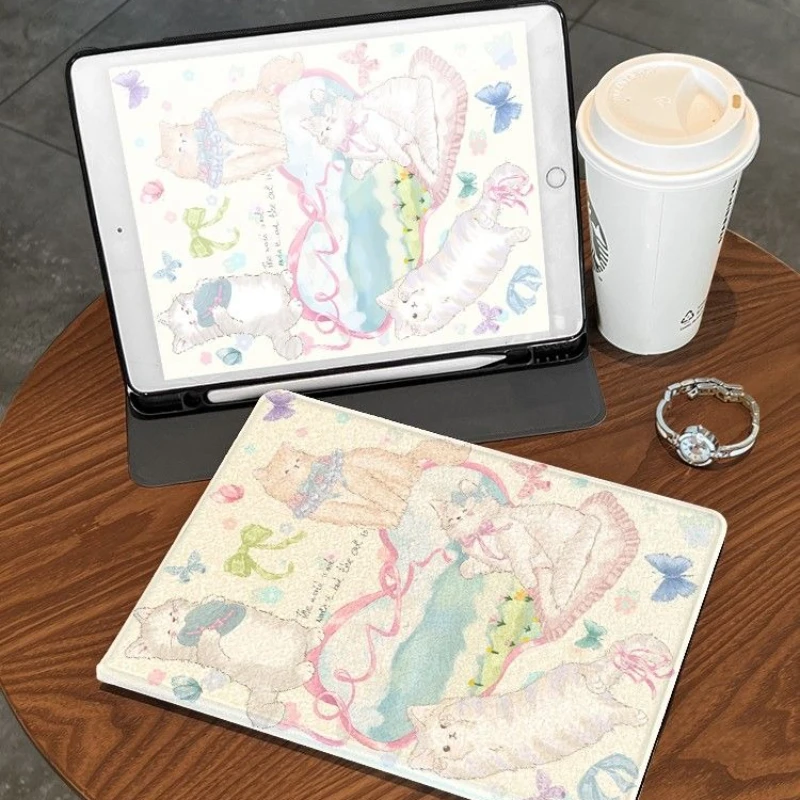 

Smart Cover for IPad Case 9th Gen 10.2 7th 8th 9th Gen Air 5th 4th 10.9 10th Funda IPad Mini6 8.3 Air 2/3 10.5 Cartoon Kitten