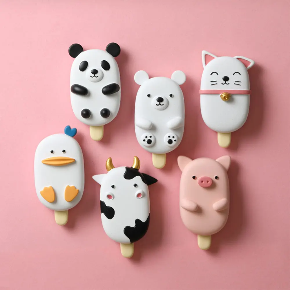 Animal Popsicle Ice Cream Cartoon Cute Kitchen Refrigerator Magnet Resin Fruit Home Decoration Multicolor Optional