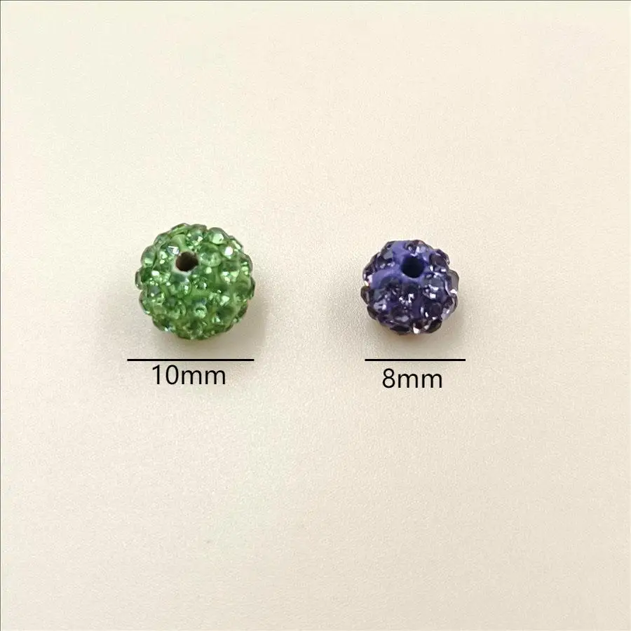 8mm/10mm 5/10Pcs/bag Disco Round Ball Crystal Beads  Necklace Bracelet Pendant Jewelry Making Wholesale