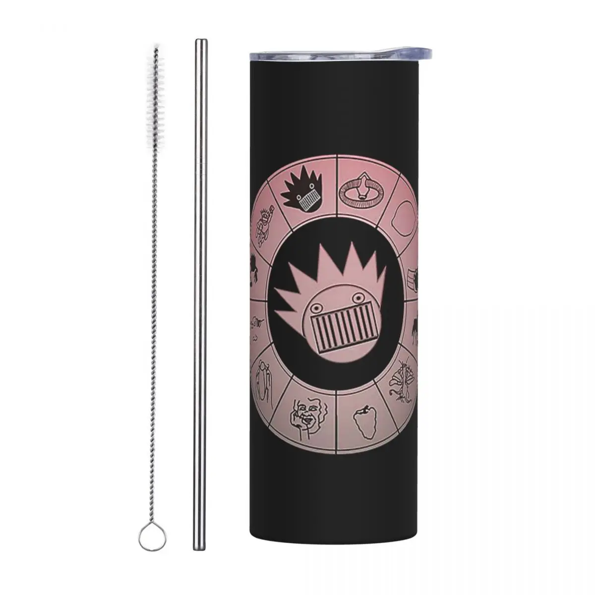 Boognish Rising Stainless Steel Tumbler Vacuum Insulated Mugs Thermal Cold Cups Straws With Lid 20oz