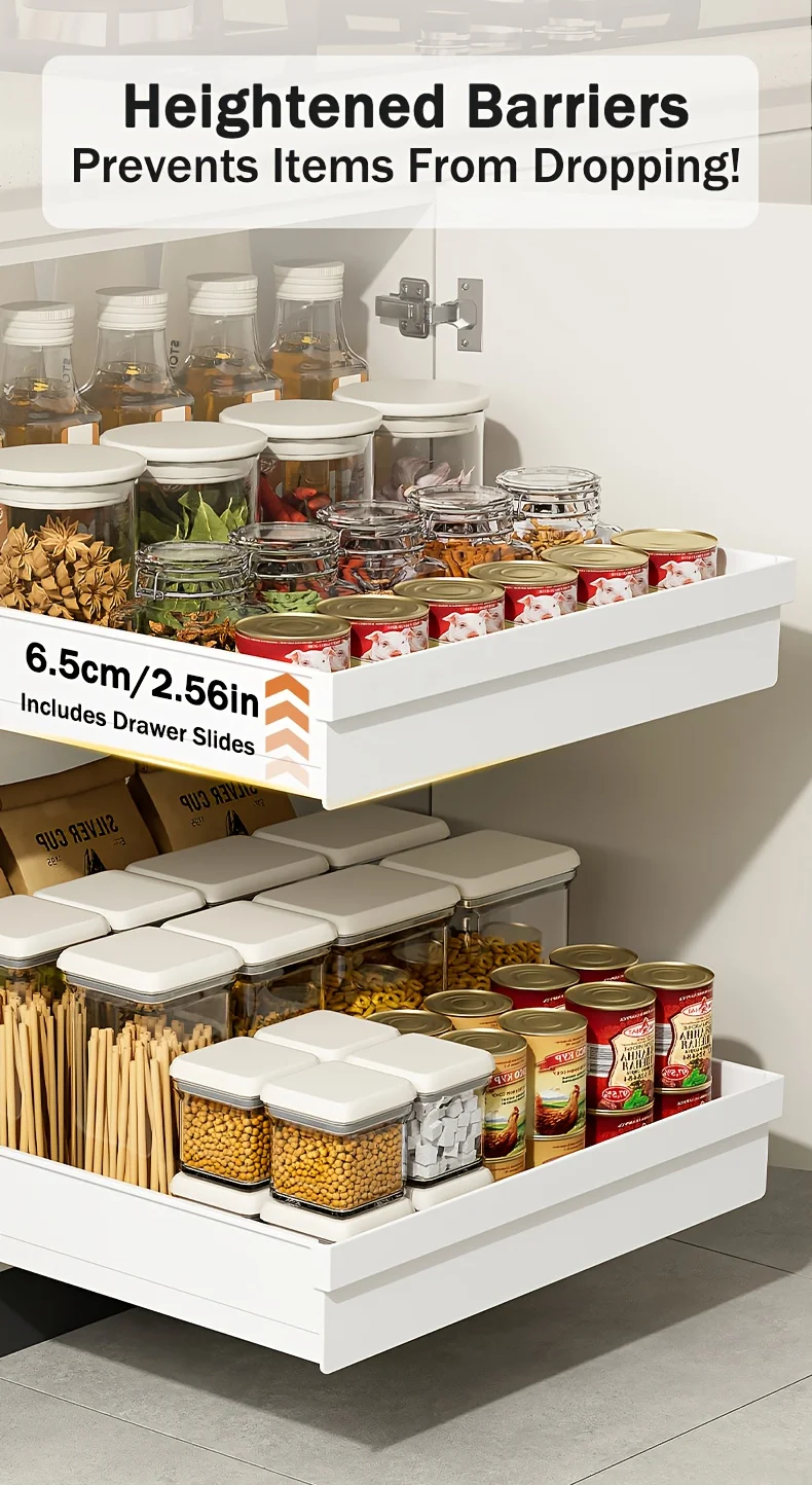 Bohrfreier Magic Tray – robuster, ausziehbarer Organizer für Schränke/Spülen. Einfache Installation, riesiger Platzspareffekt! Perfekt für Tiny Homes – Detail 7