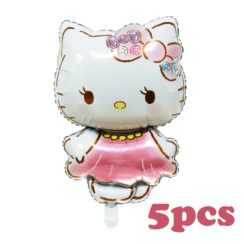 5Pcs Cartoon Hello Kitty Foil Balloon decorazione della festa di compleanno della ragazza palloncino in pellicola di alluminio palloncino giocattolo