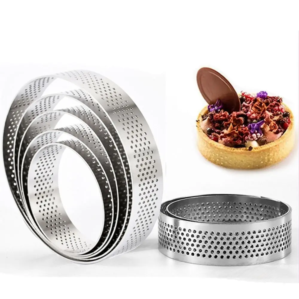 

Tartlet Molds Bakeware Mousse Circle Mould Tart Ring Cake Mold Baking Stainless Steel French Dessert Fruit Pie Tool