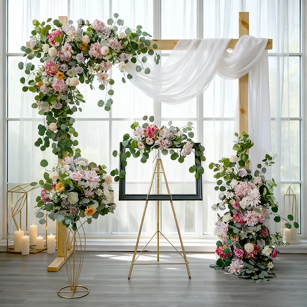 

Wholesale Wedding Arch Background Floral Wall Decor Props Artificial Flower Ball Flower Stand Set Arrangement