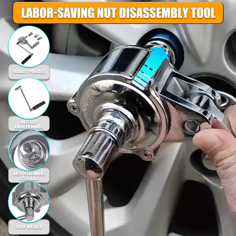 Upgraded Torque Multiplier, Heavy Duty Torque Multiplier Wrench Set for Lug Nut Remover 1/2 Driver 1:16 Labor Saving Wrench