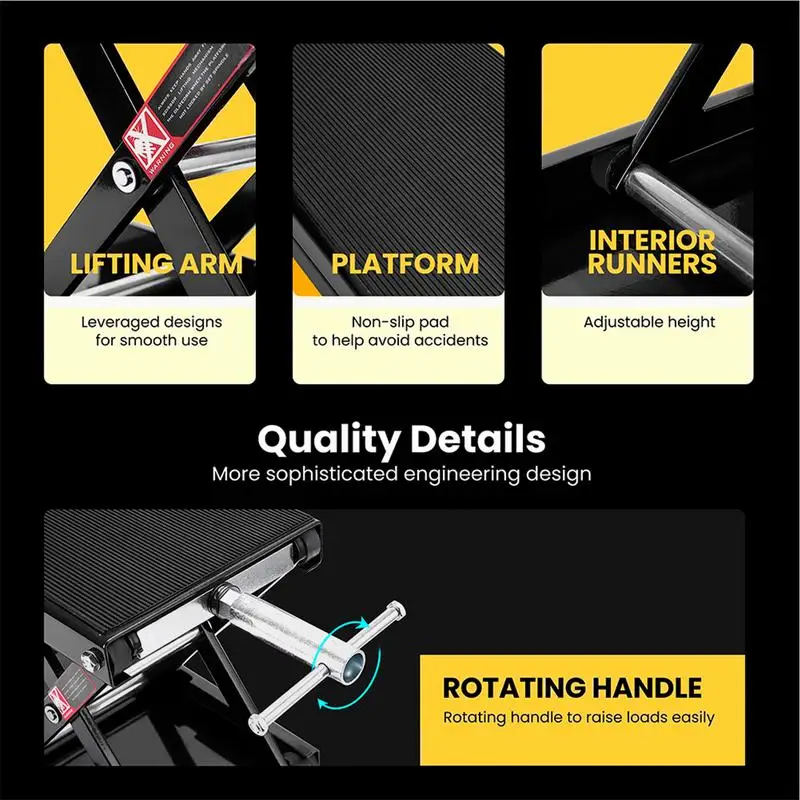 Motorcycle Jack Hydraulic  1100LBS Center Scissor Lift Suitable For Motor Bicycle ATV Work Stand Professional Repair Tools