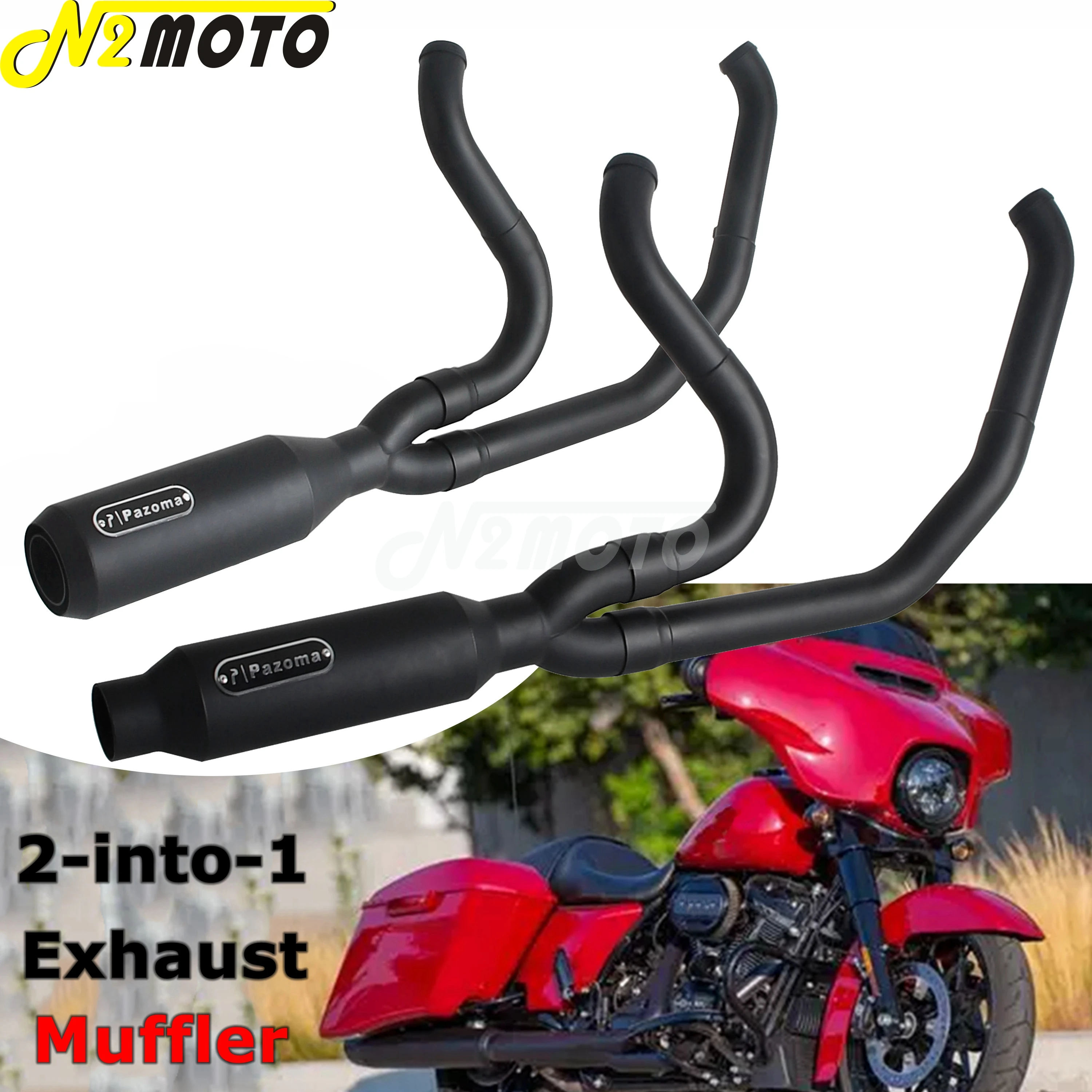 

For Harley Street Glide Exhaust 304 Stainless Steel Full Muffler System Kit Fit Touring Special FLHXS ST FLHXST EFI FLHX 2017-25