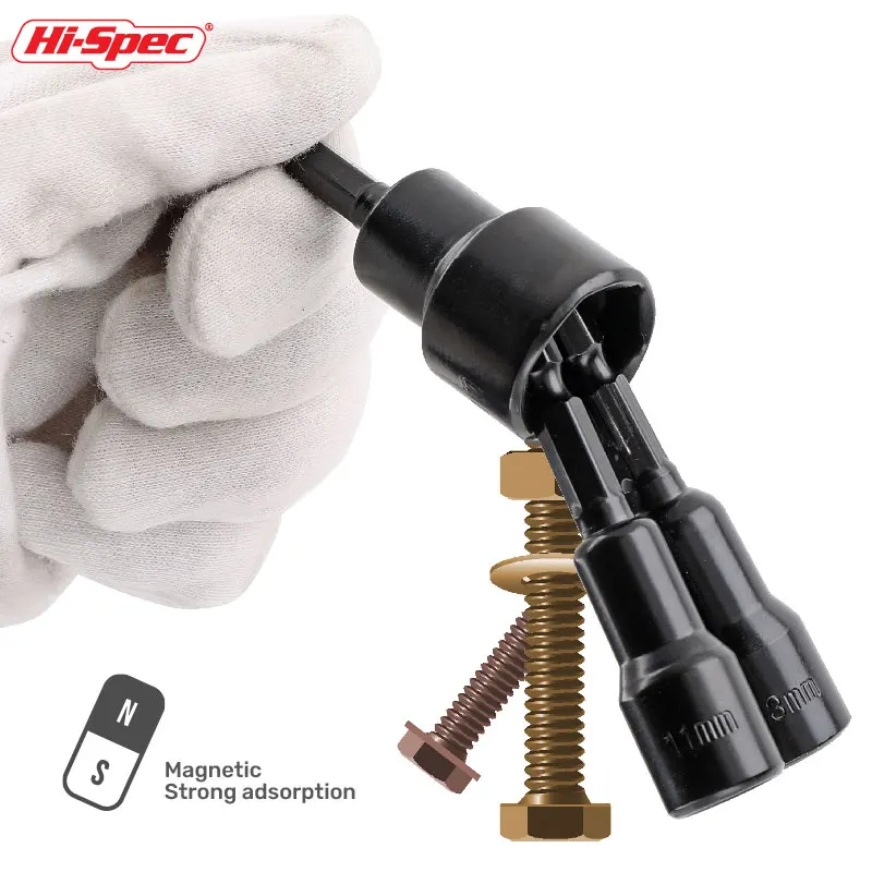 Hi-Spec Power Hex magnetyczne gniazdo śrubokręt nasadkowy zestaw wierteł Adapter rozszerzenie udarowe do wiertarek udarowych zestaw gniazd udarowych