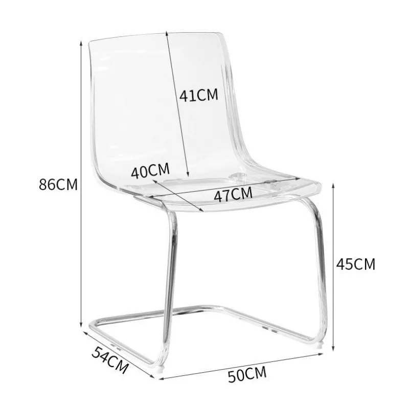 Nordic Acrylic Chair Transparent Dining Chairs Plastic Backrest Minimalist Modern Household Chairs Living Room Furniture Stools