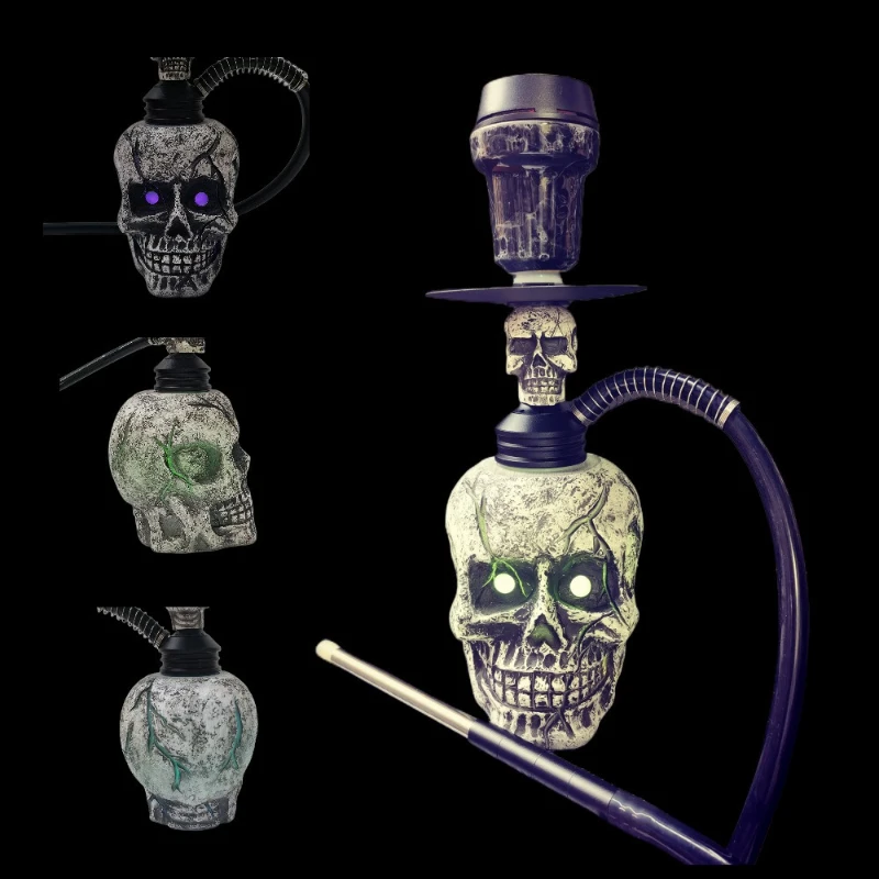 

Skull shape Arab shisha, luminous shisha, craft resin shisha hookah cigarette pot