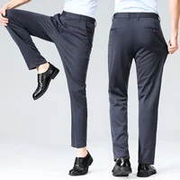 29-42 Pantalones de verano para hombre, pantalones casuales elásticos rectos finos sin rastro, sin tela para planchar, sensación sedosa y fresca