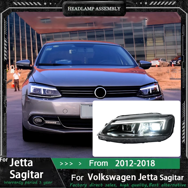 

Автозапчасти для фар VW Jetta Mk6 2011-2018 R8, последняя Стайлинг, светодиодные дневные фары, двойной проектор, автомобильные аксессуары, модифицированные