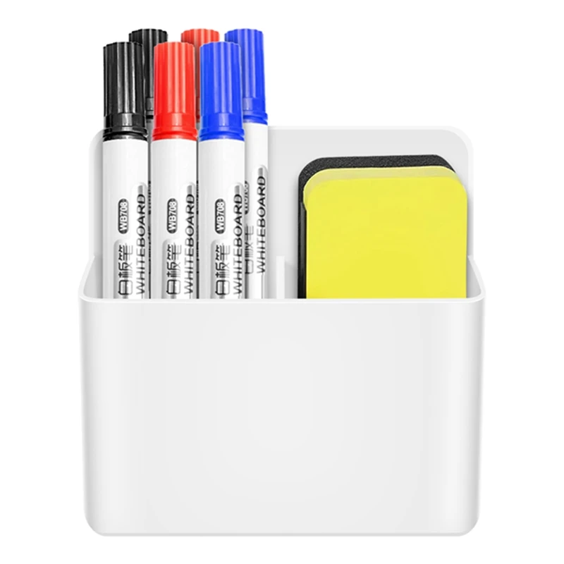 Magnetic Dry Erase Marker Holder, Pen And Eraser Holder For Whiteboard, Magnetic Pencil Cup Storage Organizer