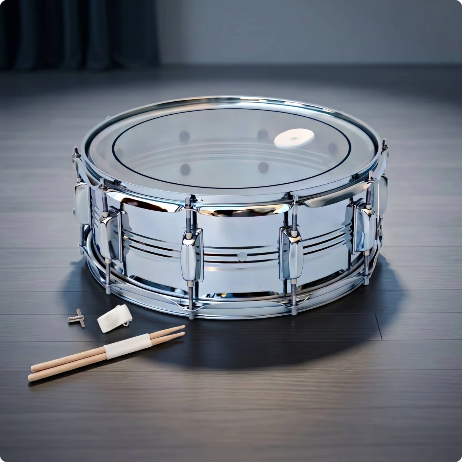 Metal Snare Drum Rust-Resistant Snare Drum with Drumsticks Percussion Instrument Easy Tuning Adjustable for Drummers