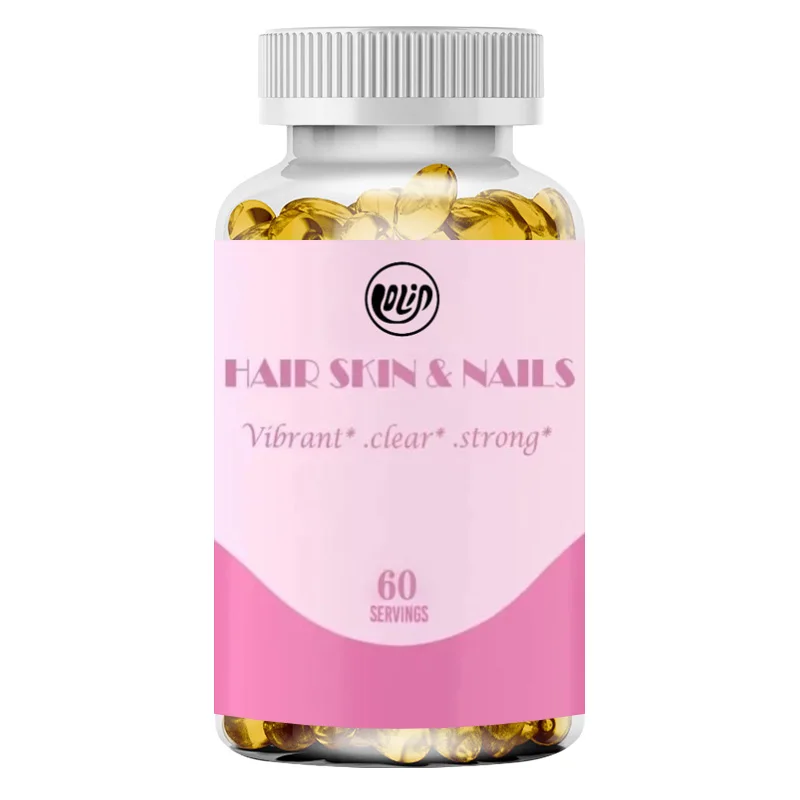 Vitamins A, B, C, D, E, Biotin, Folic Acid, and Collagen | Hair, Skin, and Nail Health Supplements -60 Capsule
