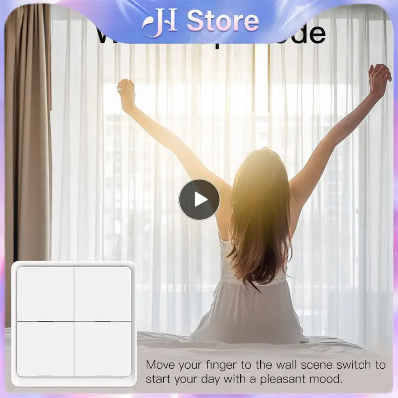 Tuya ZigBee 1Gang اللاسلكية المشهد التبديل دفع زر تحكم بطارية تعمل بالطاقة أتمتة السيناريو لأجهزة Tuya