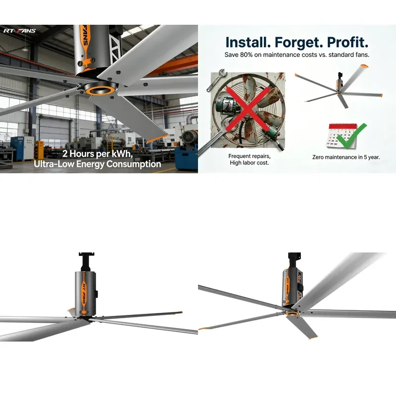

11ft 14ft 16ft HVLS Ceiling Fan 220V/380V Energy Saving High Airflow Industrial Fan Factory Warehouse Gym Commercial