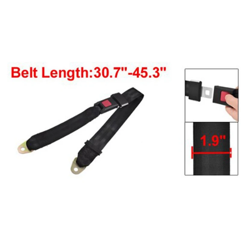 3X Black Adjustable Two Point Auto Car Safety Seat Belt Lap Seatbelt