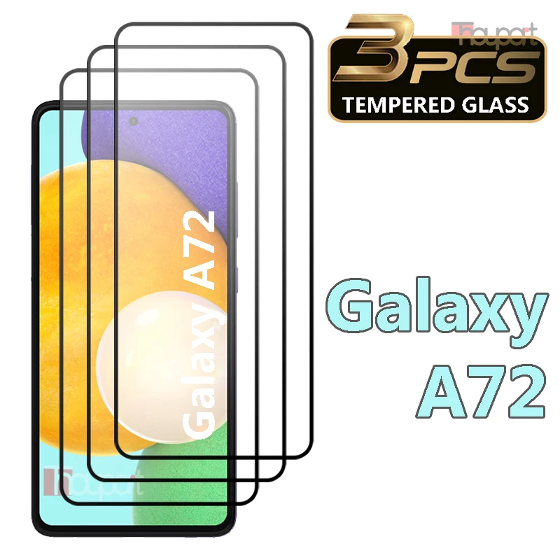 3PCS Tempered Glass For Samsung Galaxy A72 Screen Protector Film Samsung A72 Glass
