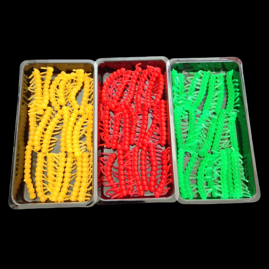 

Mukun 60pcs/600grains Soft Silicone Lure Versatile Usage Dynamic Action High Elasticity Artificial Fishing Lure Beads