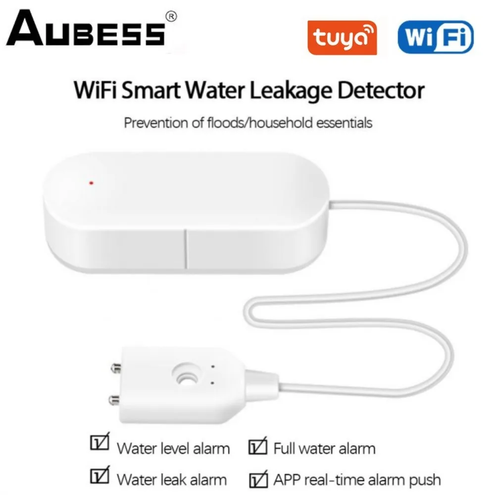 Tuya WiFi Smart Water Level Sensor Flood Leakage Alarm APP Real-time Query Control Smart Home Security Protection Via Smart Life