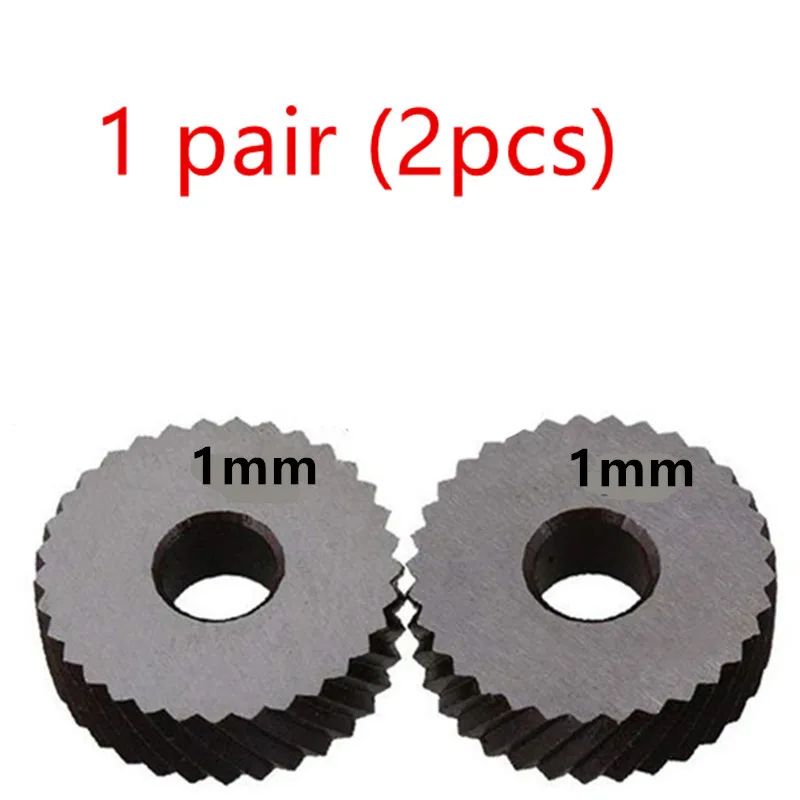 2pcs Positive & Negative Knurling Tool Diagonal Knurl Wheel 1mm Pitch