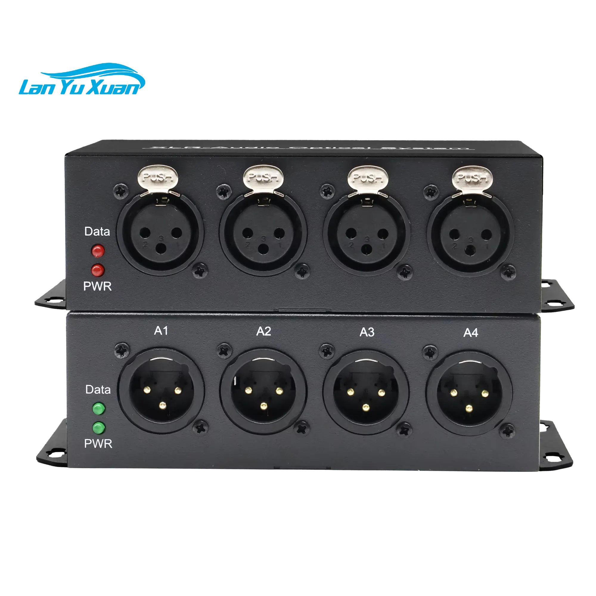 4-Channel XLR Audio Fiber Optic Converter Unidirectional SC/FC SMF 20KM XLR Audio Over Fiber for Live Sound & Events/Broadcast