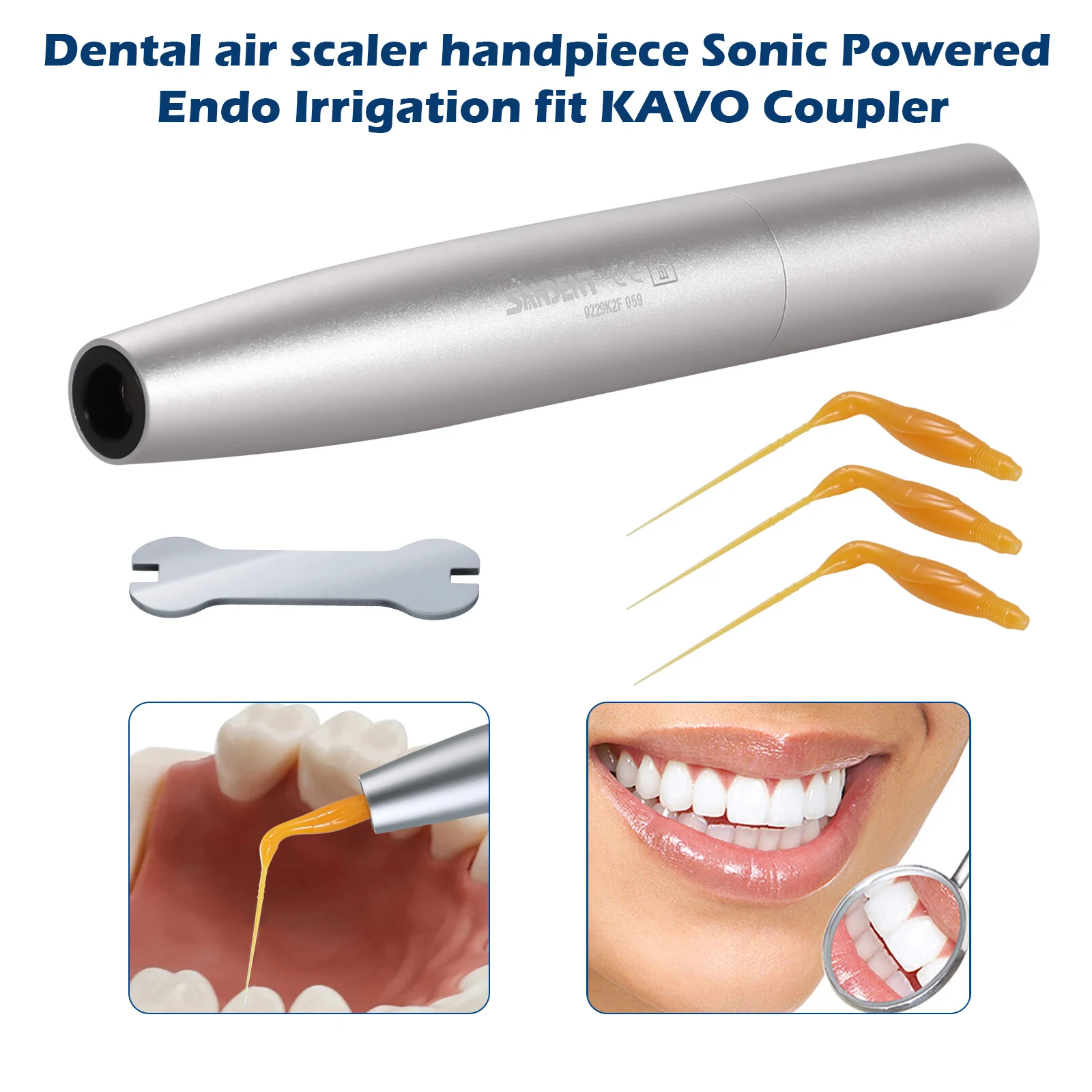 

Dental Ultrasonic Activator Root Canal Endo Irrigation Scaling Handpiece Air Scaler For KAVO Coupler+3 Tip Dentistry Tool