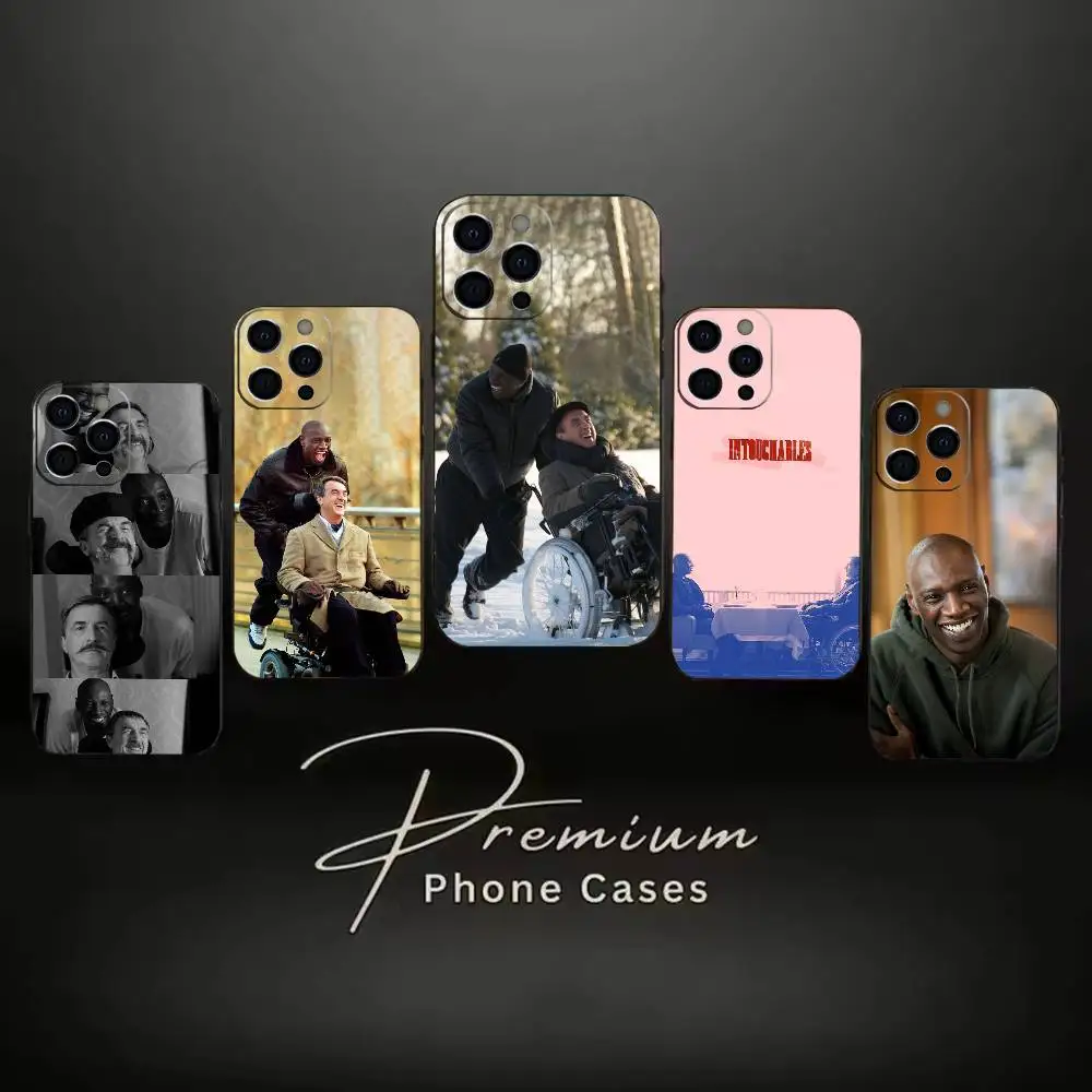 Funda de Silicona Negra Suave Intouchables Omar Sy para iPhone 16, 17, 14, 13, 12, 11 Plus, Pro Max, XS
