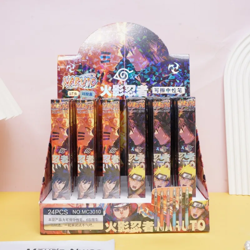 Naruto Black Gel Pens Students Fashion Stationery Anime Movie Derivative Peripheral Blind Box Pen Boys Girls Back To School Gift