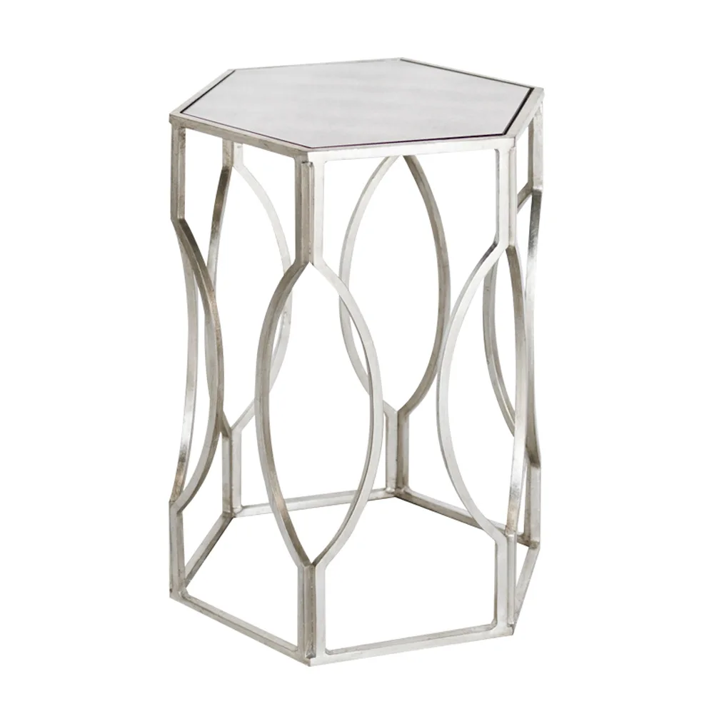 LMM light luxury wrought iron hexagon corner table//hotel/high-end side table