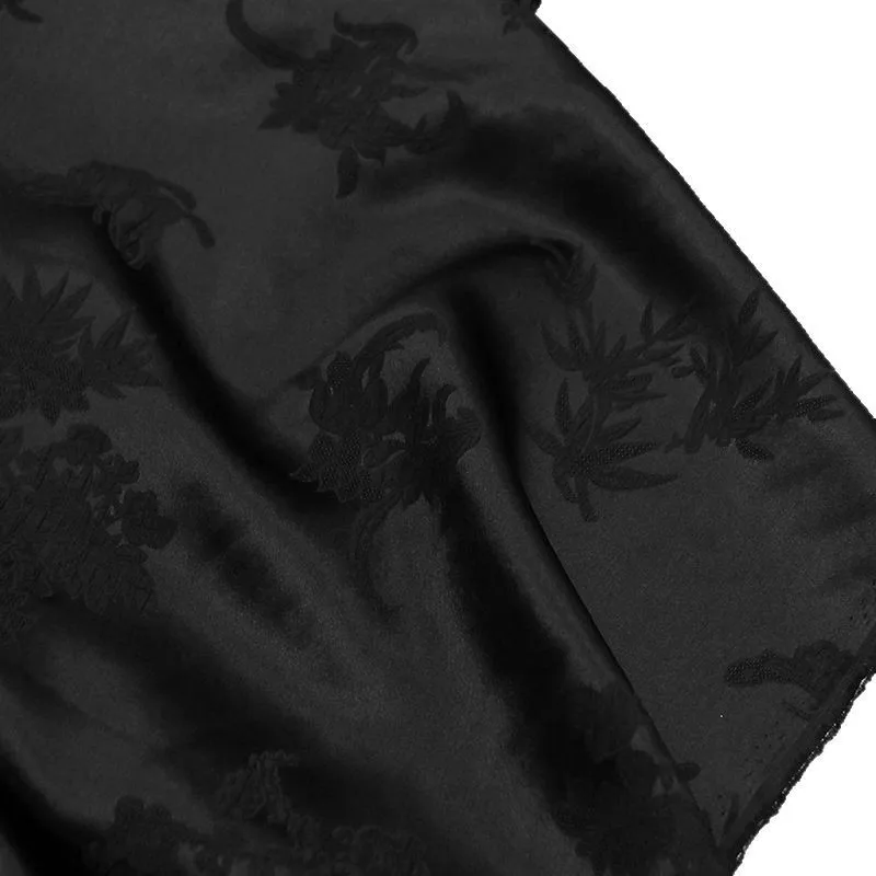 Silk crepe elastic jacquard fabric with embossed pleats cheongsam and Hanfu ancient style