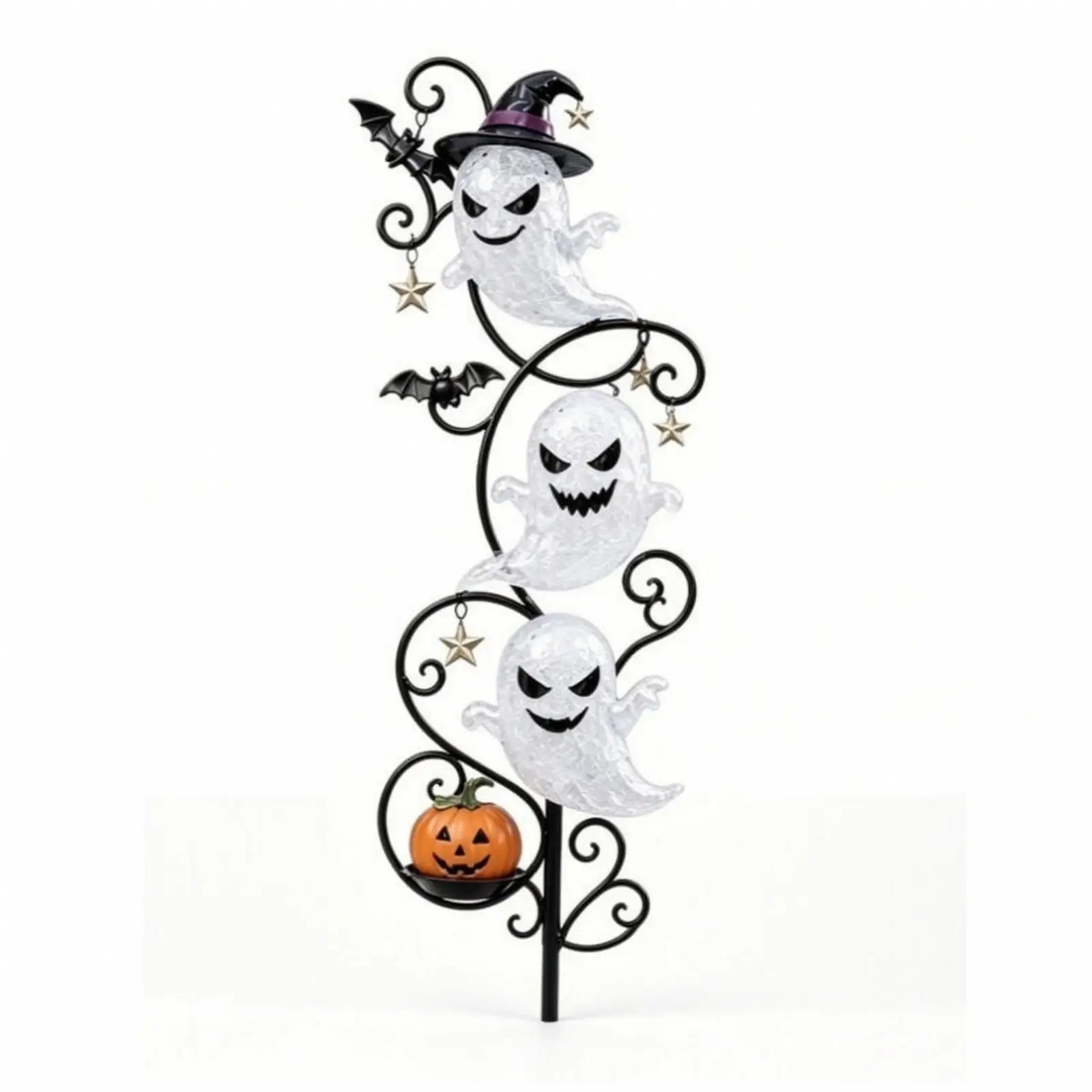 Ghost Stake Light Glowing Halloween Ghost Garden Stake Light Translucent