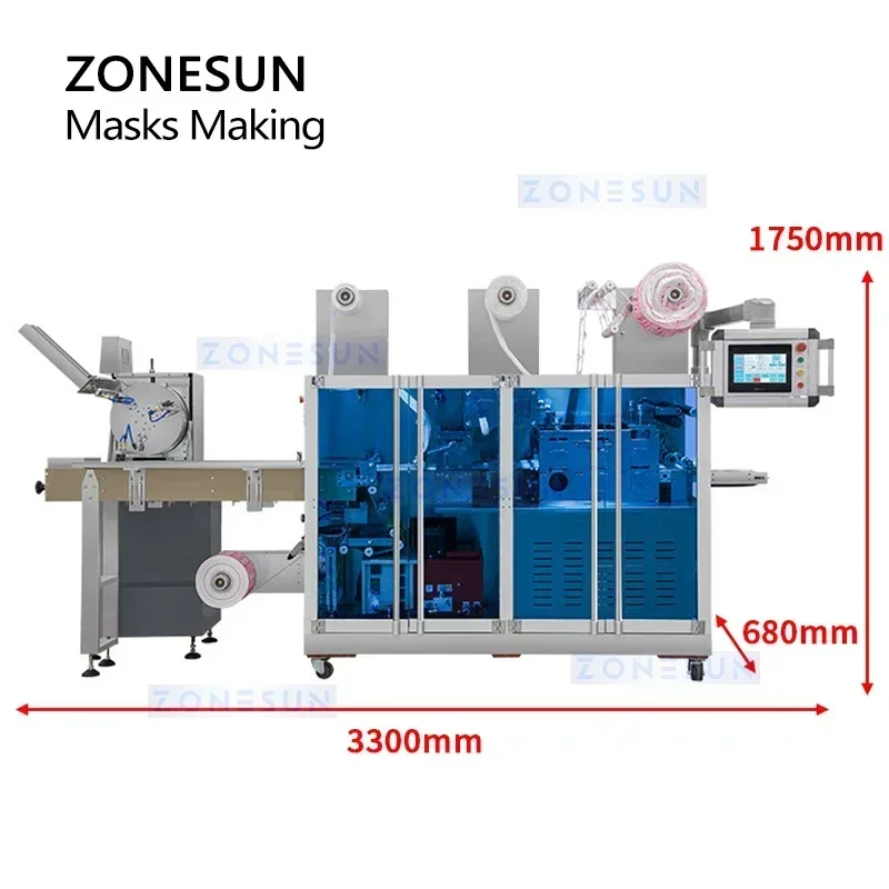 효율적인 생산을 위한 ZONESUN 자동 스팀 아이 마스크 기계 따뜻한 압축 아이 마스크 생산 장비 ZS-HY220