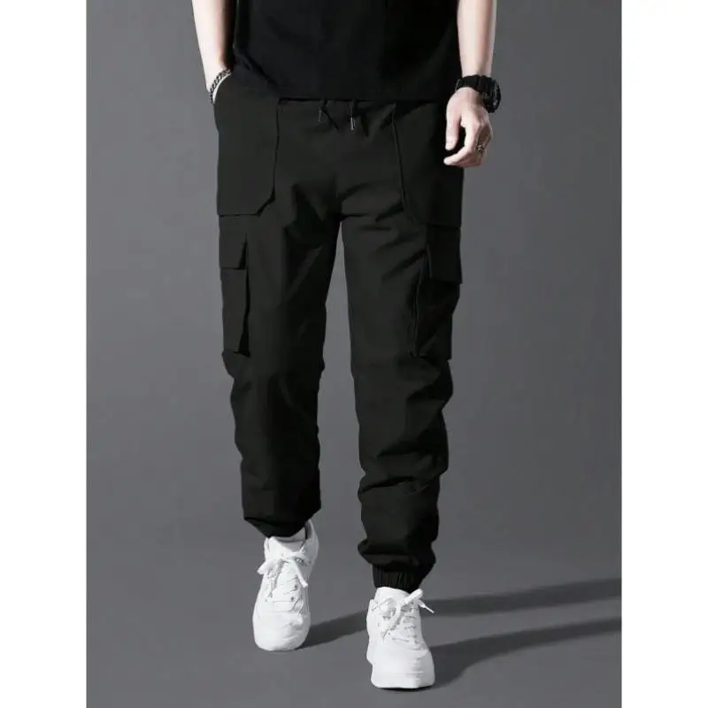 Pantalones cargo de cintura con cordón de color para hombre, pantalones casuales de otoño con kets, corte cómodo, ciwalk retro