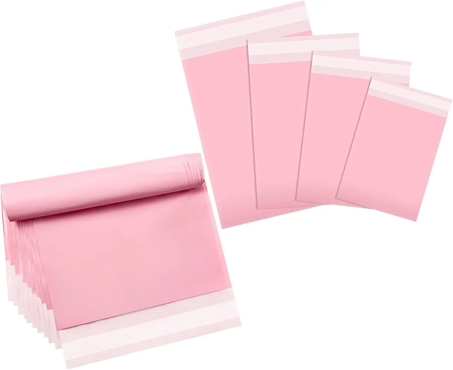 50/20 قطعة مغلفات بريدية من البولي إيثيلين الوردي أكياس بريد مغلفات ذاتية الغلق مقاومة للتمزق أكياس بريد ذاتية اللصق للمياه #2