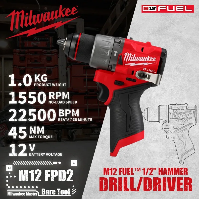 Milwaukee M12 FPP2A2-242X M12™ FUEL™ 2-Tool Combo Kit M12 FID2/3453 M12 FPD2/3404 12V Power Tool Sets