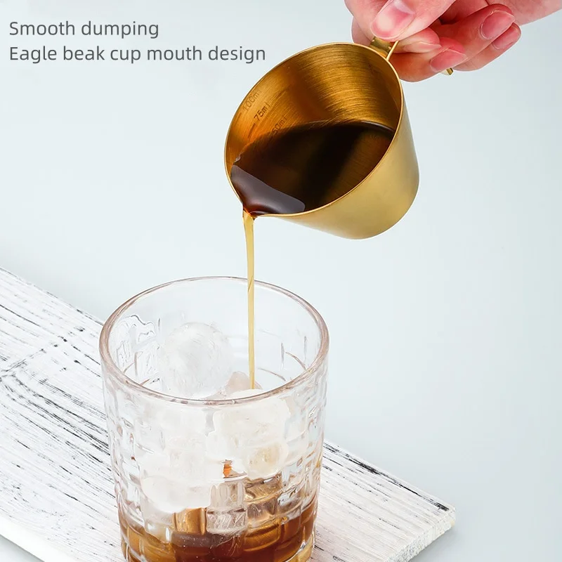 304 Stainless Steel Coffee Extraction Cup with Scale Small Milk Spoon Making Cup Espresso Measuring Cup Kitchen Tools  Cup