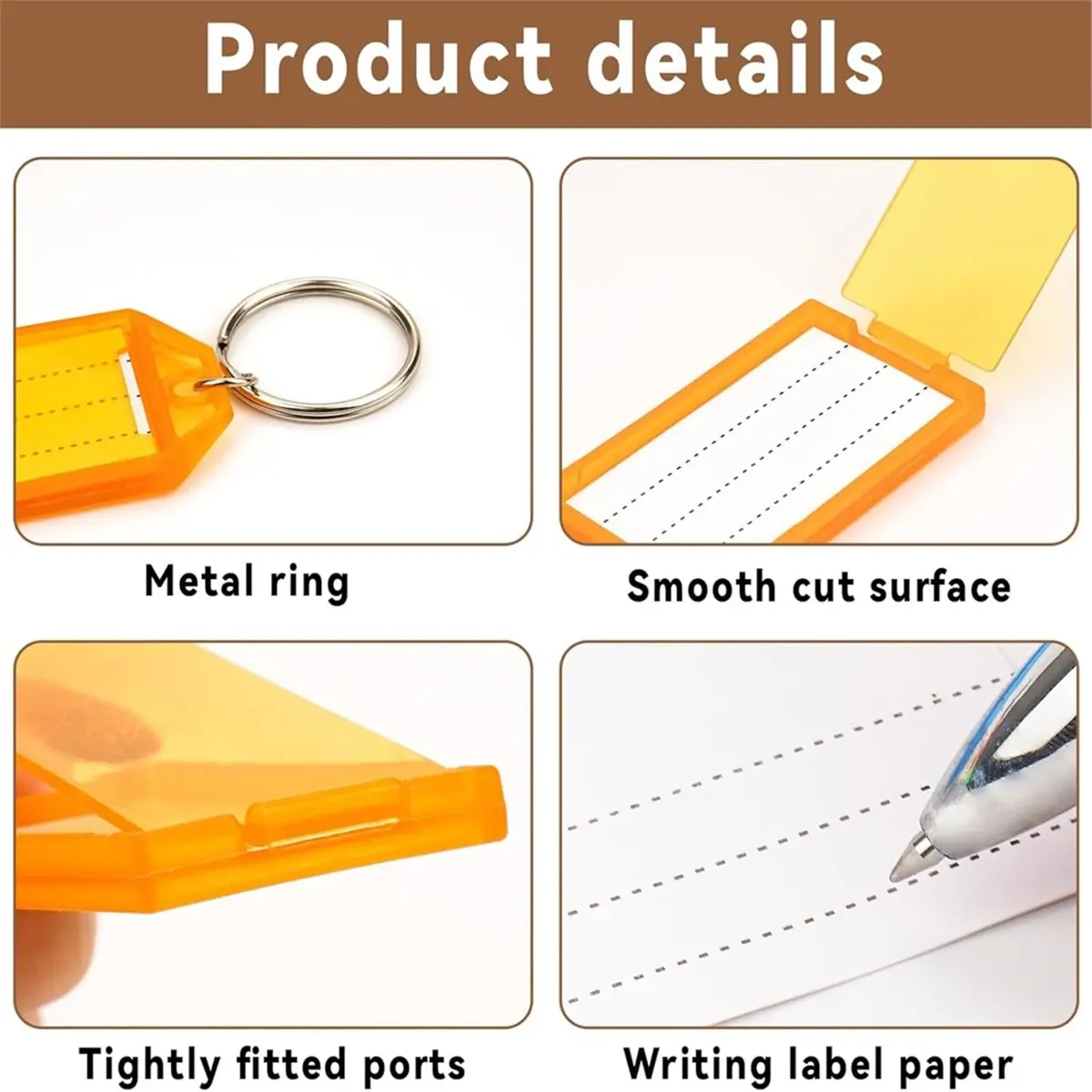 PREMIUM QUALITY 36-Pack Key Tags with Labels in 9 Colors, Extra Labels, Plastic Box for Keys, Pets, Luggage WISH