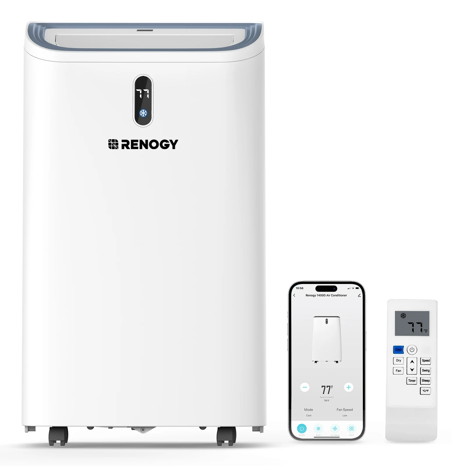 

Портативные кондиционеры Renogy 14 000 BTU с поддержкой интеллектуального Wi-Fi, охлаждения и осушителя