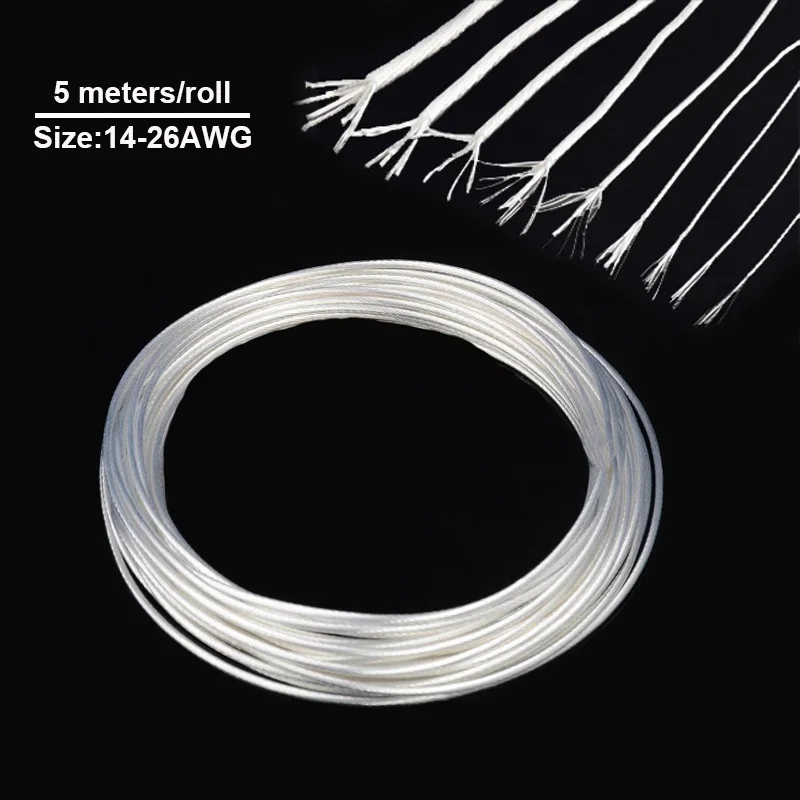 

5M Silver Plated OCC FEP Wire High Purity OFC Copper Cable Hi-Fi Audio AMP Speaker DIY 14/16/18/20/22/23/24/26AWG