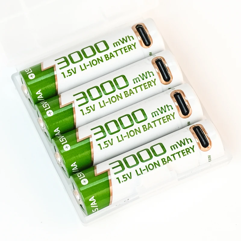 New 1.5V AA battery Rechargeable lithium battery 3000mWh environment protection High quality batteries USBTYPE-C direct charging