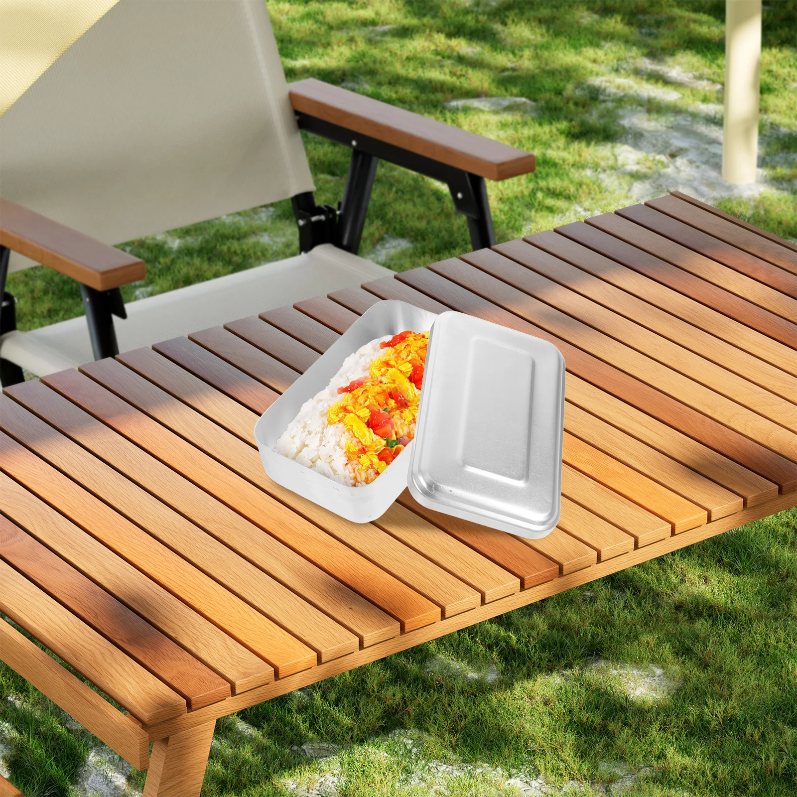 

Thickened Old Style Aluminum Lunch Box Rectangular Leakproof Food Box for Outdoor Hiking Camping Picnic Insulated Food Container