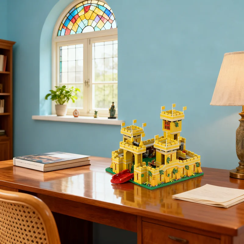 

2999 деталей MOC: Классическая модель Желтого замка, конструктор, креативный подарок, коллекционный декор, премиум-класс для детей и взрослых, для рабочего стола