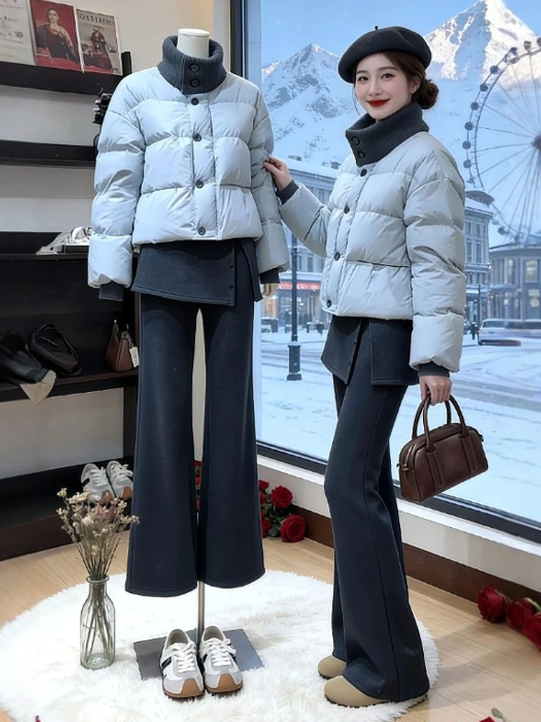 

Korean Sle Unique Super Cute Cotton Jaet Soft Ele Faionable Cotton Coat Outerwear Winter Season Women's Faion